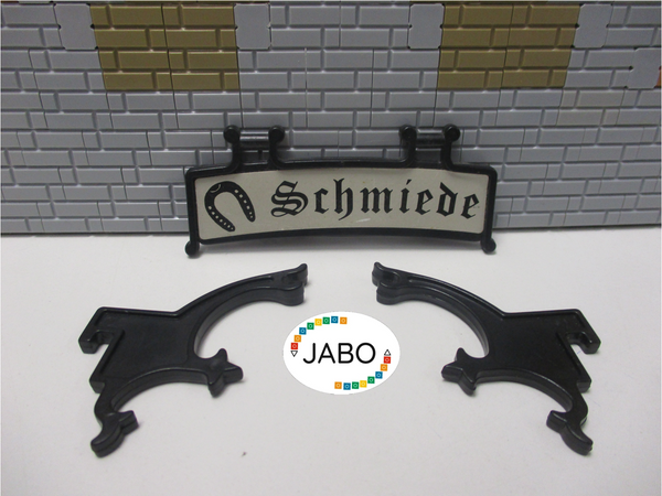 ( B7/19 ) Playmobil Schild Schmiede mit Haltern 3442 Mittelalter Klicky 3666