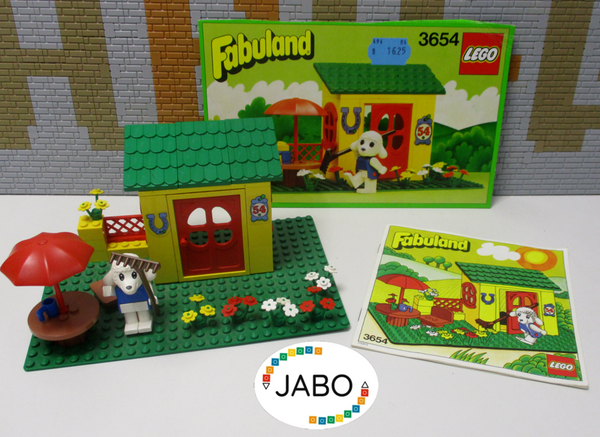 ( A9/16 ) Lego Fabuland Set Lisa Lamm und ihr Wochenendhaus mit BA (3654)