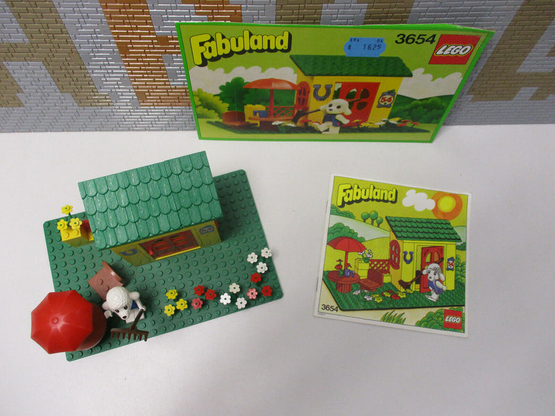 ( A9/16 ) Lego Fabuland Set Lisa Lamm und ihr Wochenendhaus mit BA (3654)