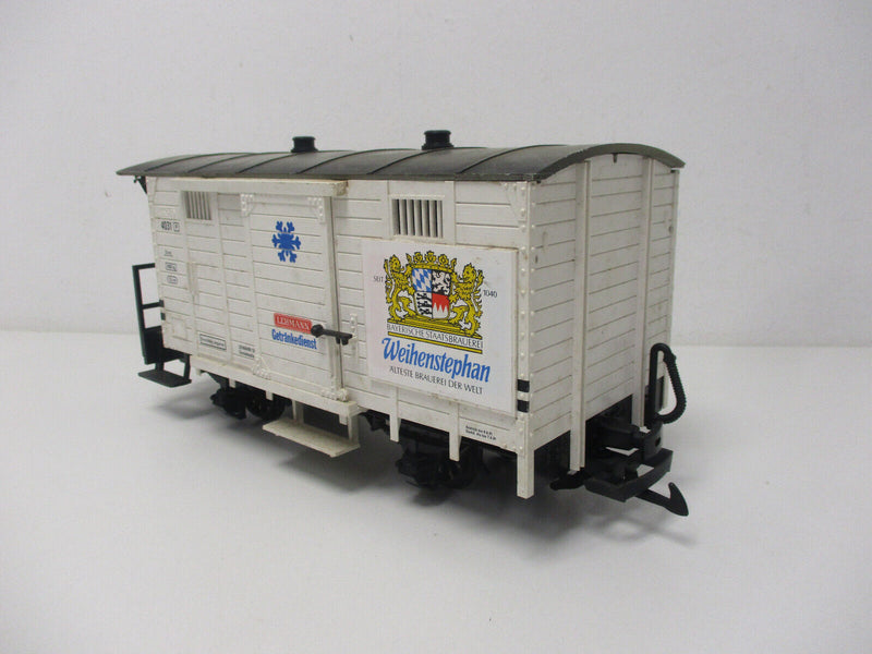 LGB 4031 gedeckter Güterwaggon Weihenstephan Bierwage Spur G Playmobil Eisenbahn