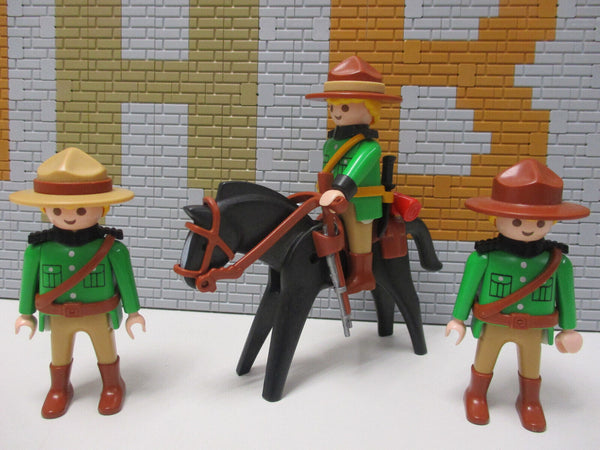 ( C10/4 ) Playmobil 3x Mounty  Soldaten Garde Western ACW Klicky 3884