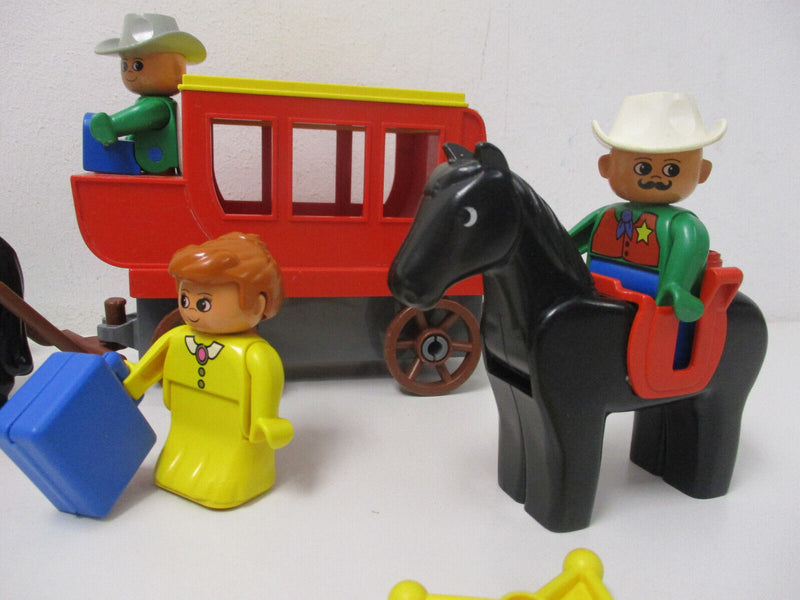 (RB7/3) LEGO Duplo Western Set Indianer Cowboy Kutsche