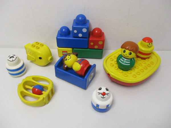 ( RBU5 / 3 ) LEGO Duplo Primo Baby Motorik Rassel Figuren Boot Fisch
