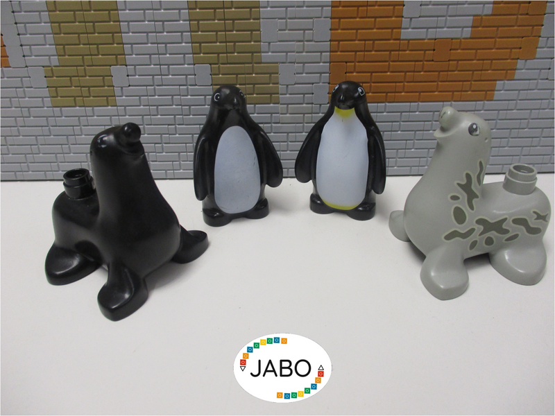 ( I6/16 ) LEGO Duplo Tiere 2x Pinguin und 2x Robbe Zoo Tierpark Arktis Eis