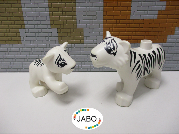 ( I6/3 ) LEGO Duplo Tiere weißer Tiger mit Baby Zoo Safari Tierpark