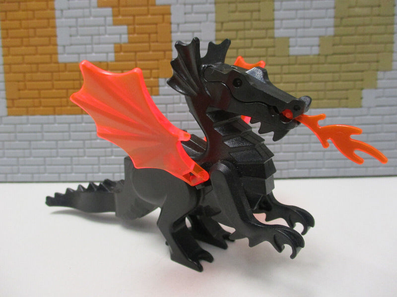 ( B10 / 36  ) LEGO Drache schwarz 6007 6097  Ritter Ritterburg Drachen