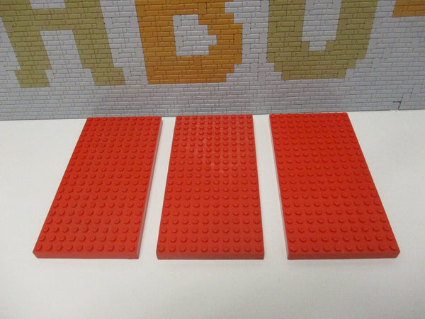 (C 13) LEGO 10x20 3 dicke rote Bauplatten Grundplatten Platten