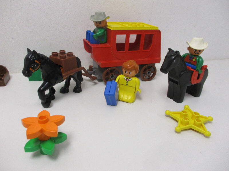 (RB7/3) LEGO Duplo Western Set Indianer Cowboy Kutsche