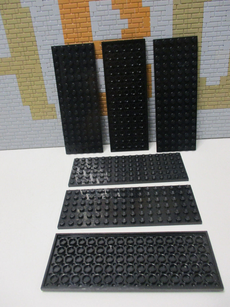 (B14/7) Lego 6x Platte 6x16 schwarz Ritter Star Wars Eisenbahn Modular 3027