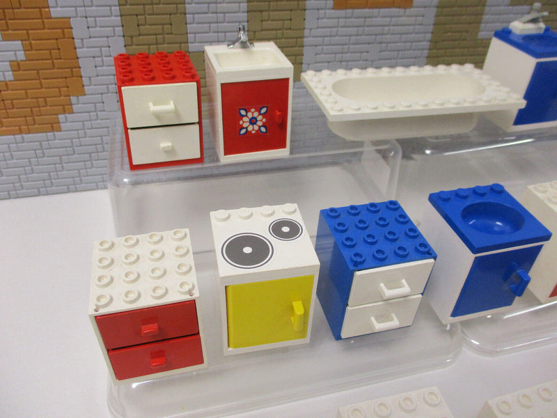 ( G13/4 ) Lego Möbel Schränke Backofen Badewanne Homemaker Puppenwohnung Haus