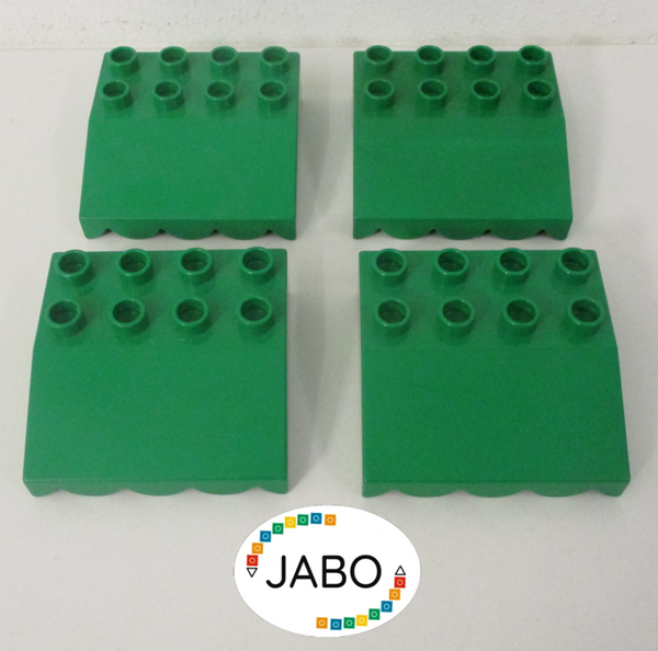 ( D10/21 ) LEGO Duplo 4x Dach Stein 33° 4x4 dunkelgrün Markise