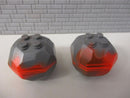 (N4/28) Lego 2x Felsbrocken 30293 / 30294 dunkelgrau und neonorange Ritte Hobbit