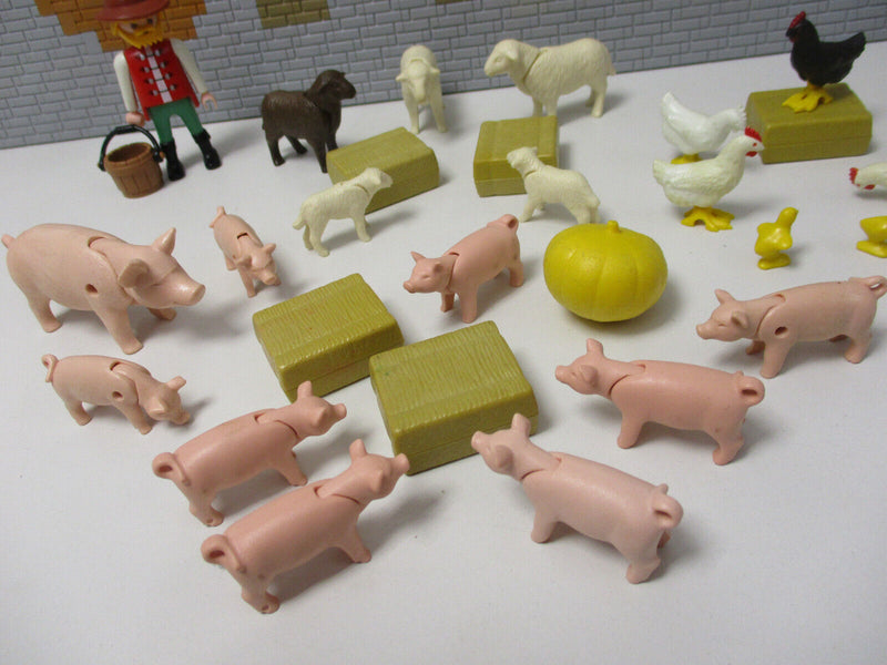 ( E12/22 ) Playmobil Bauernfof Tiere Set Hüner Schweine Schafe Figur Zubehör