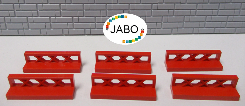 (O11/40) Lego 6x Zaun / Gitterzaun 1x4x1 rot 6399 6392 375 7839 7735 4554 6956
