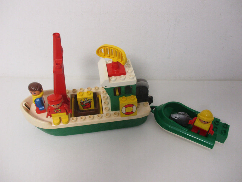 ( RB22/ 2  ) LEGO Duplo Fischerboot Kutter mit Beiboot Schiff Fischkutter