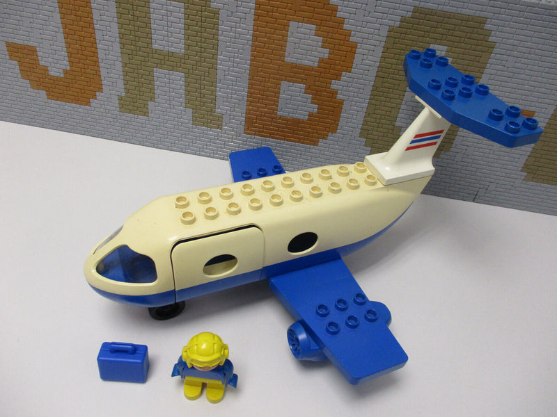 ( RB 32 ) LEGO DUPLO  Flugzeug mit Pilot blau/weiß