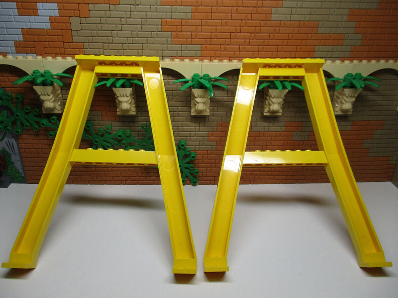 ( B 1 )  2x Lego City Kranstützen Verladekran Eisenbahn Brücke gelb 2635