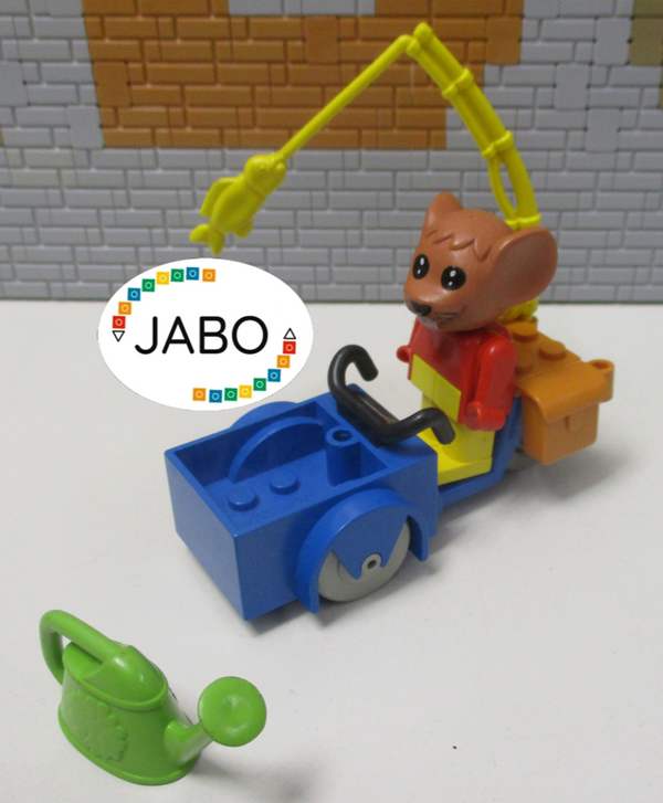 ( A10/5 ) Lego Fabuland Set Maximilian Mouse mit Angel und Dreirad ( 3781 )