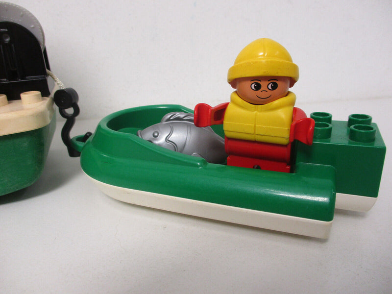 ( RB22/ 2  ) LEGO Duplo Fischerboot Kutter mit Beiboot Schiff Fischkutter