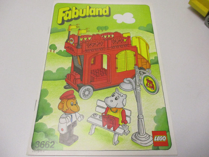 ( A9/17 ) Lego Fabuland Set Doppeldecker-Bus mit Haltestelle  mit BA (3662)