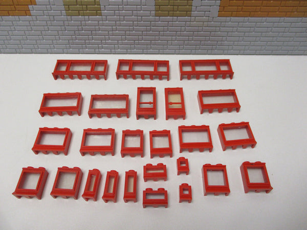 (D4/8) Lego Clasic Fenster  rot 7026 33bc 29bc 39bc 27bc 7740 7760 7720