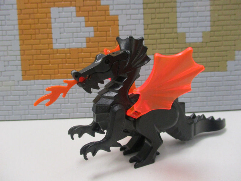 ( B10 / 36  ) LEGO Drache schwarz 6007 6097  Ritter Ritterburg Drachen