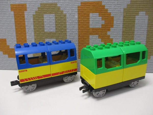 ( M7/1 ) Lego Duplo 2  Personen Waggon / Anhänger Eisenbahn Zug Train