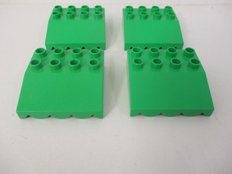 ( D10/20 ) LEGO Duplo 4x Dach Stein 33° 4x4 hellgrün Markise