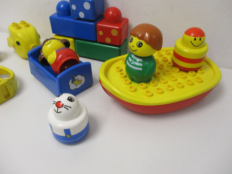 ( RBU5 / 3 ) LEGO Duplo Primo Baby Motorik Rassel Figuren Boot Fisch