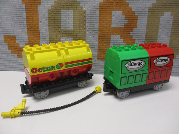 ( M 9 ) Lego Duplo 2 Güter Waggon / Anhänger Eisenbahn Zug Train