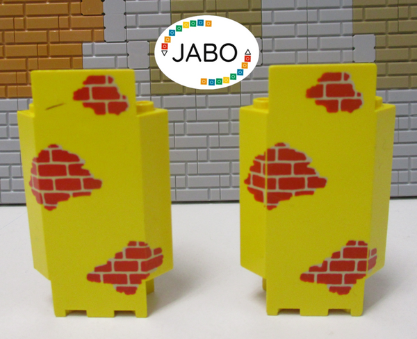 ( L10/2 ) Lego 2x 2345pb02 Mauer Paneele Wand Ecke  gelb 1795 6259 6276
