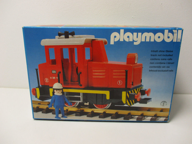 (RH) Playmobil Leerkarton Leerbox 4050 Diesellok Eisenbahn Lok OVP / BA