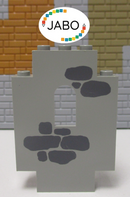 (F10/12) Lego 1x 4444p02 Ritterburg Paneel Wand Mauer bedruckt alt hellgrau 6081