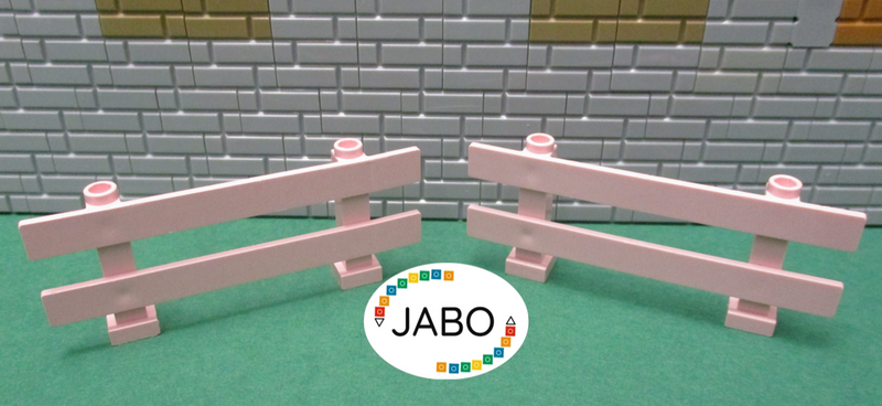 (N9/3) LEGO 2 x Zaun Absperrung Gartenzaun Gatter 1x8x2 pink City Town