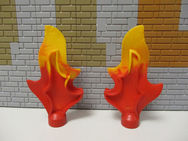 ( D11/4 )  2 x Lego Duplo Flamme / Feuer rot Drache Feuerwehr