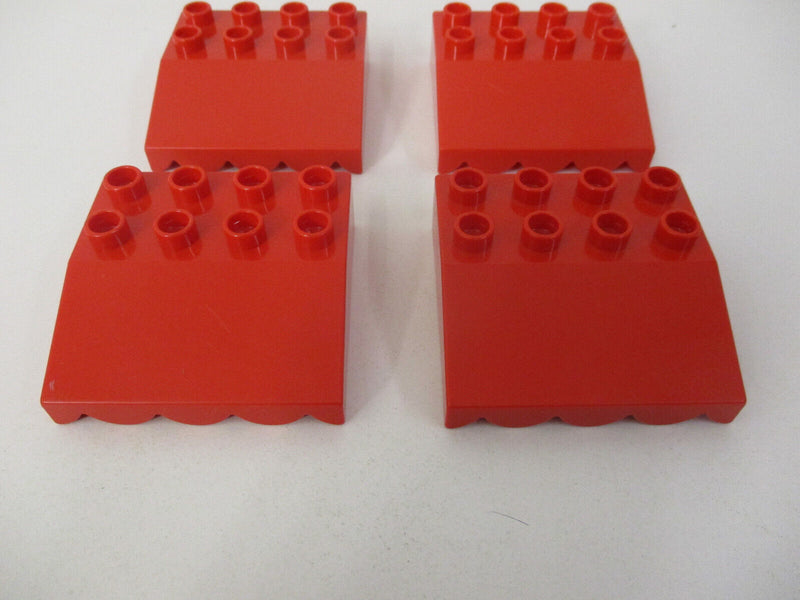 ( D10/22 ) LEGO Duplo 4x Dach Stein 33° 4x4 rot Markise