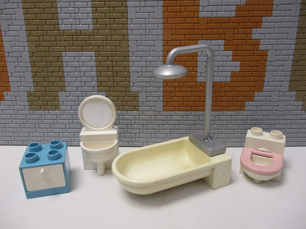 ( A16 ) LEGO Duplo Möbel Set Badezimmer Bad für Haus Bauernhof Ponnyhof