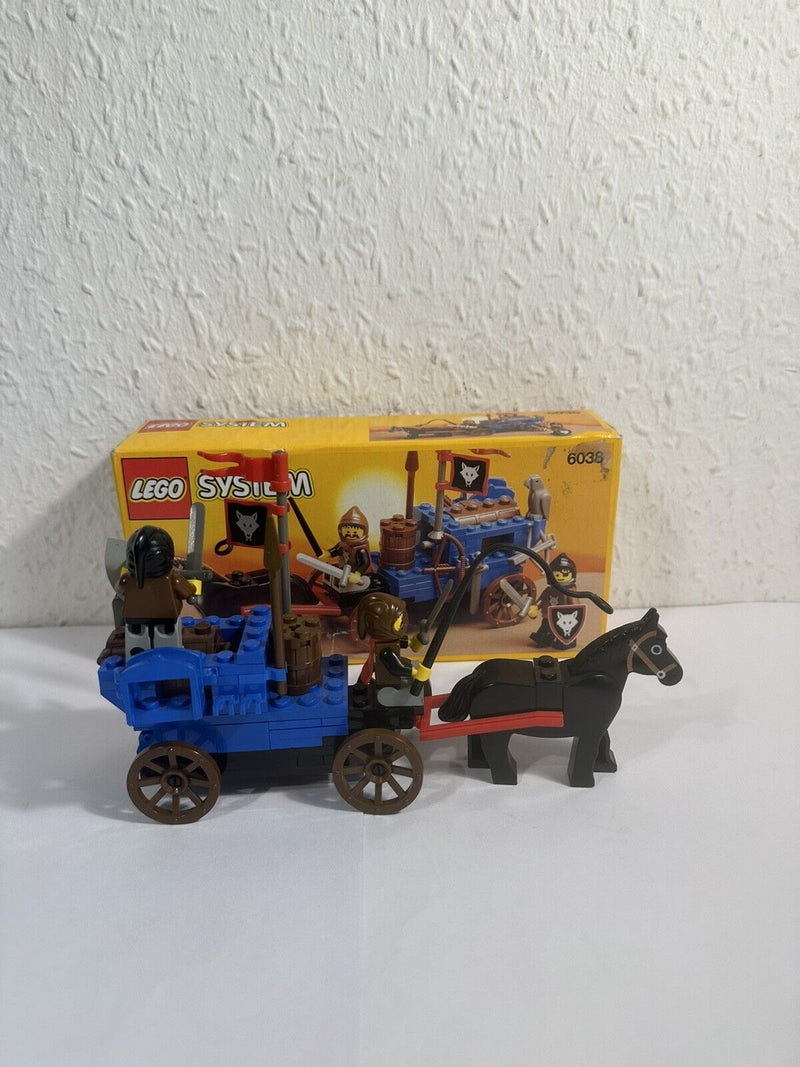 (E 17) Lego 6038 Wolfpack Renegades Ritter Castle Wolfsritter Kutsche OVP und BA