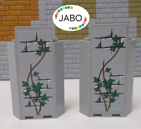 ( L9/13 ) Lego 2x 87421pb012 Mauer Paneele Wand Ecke  neu hellgrau 7946