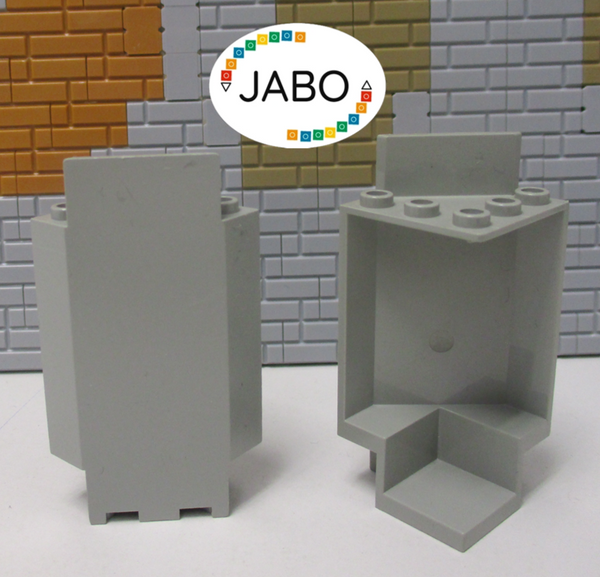 ( L10/8 ) Lego 2x 2345 Mauer Paneele Wand Ecke alt hellgrau 6081 6074 6077 6062
