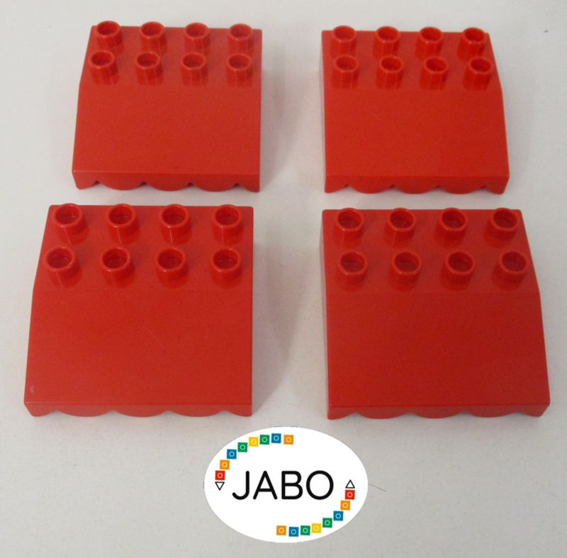 ( D10/22 ) LEGO Duplo 4x Dach Stein 33° 4x4 rot Markise