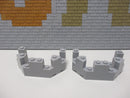 (L6/15 ) Lego 2x 6066 Burgturmspitze 4 x 8 x 2 1/3 Zinne neu hellgrau 8781 7094