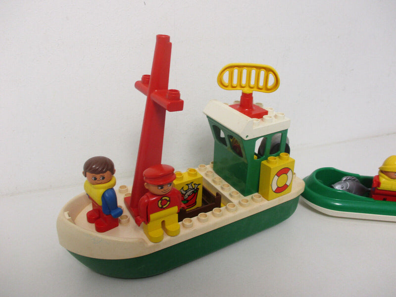 ( RB22/ 2  ) LEGO Duplo Fischerboot Kutter mit Beiboot Schiff Fischkutter