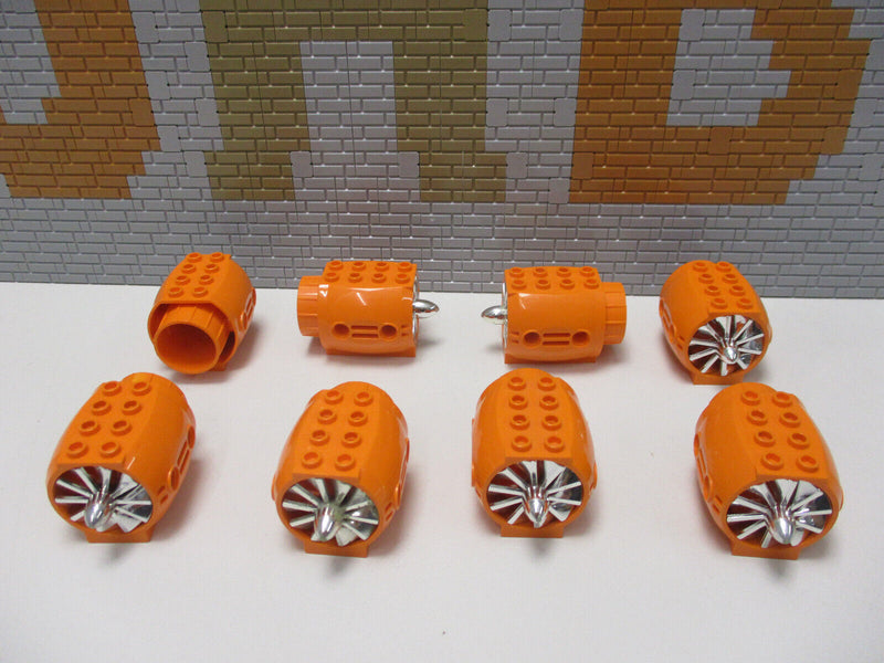 (A5/7 ) Lego 8x Düse orange 6x4x3 mit Propeller chrom Turbine Triebwerk 43121