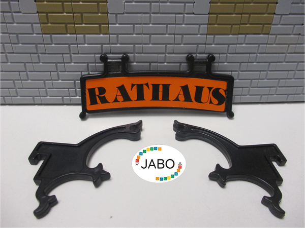 ( B7/20 ) Playmobil Schild Rathaus mit Haltern 3447 Mittelalter Klicky 3666