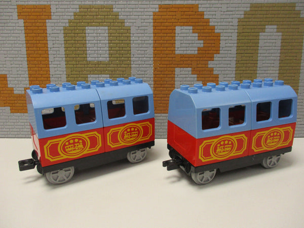 ( M4/5 ) Lego Duplo 2  Personen Waggon / Anhänger Eisenbahn Zug Train