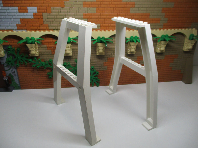 ( B 1 )  2x Lego City Kranstützen Verladekran Eisenbahn Brücke weiß 2635
