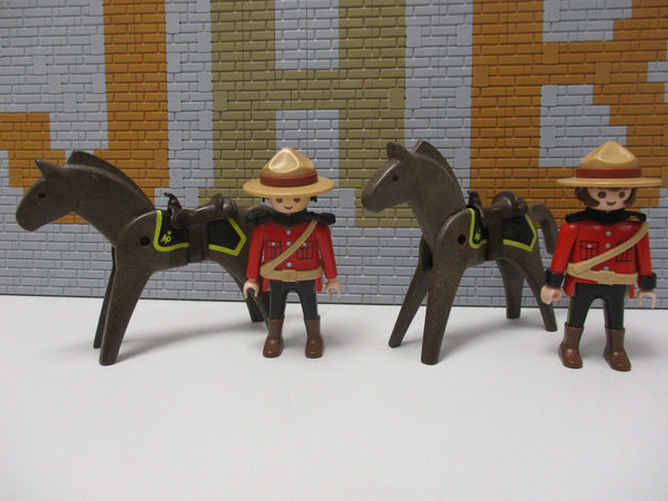 ( C10/8 ) Playmobil 2x Mounty mit Pferd  Soldaten Garde Western ACW Klicky 3827