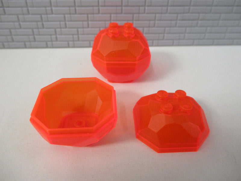 (N4/22) Lego 2x Felsbrocken 30293 / 30294 trans neon orange Ritte Hobbit Piraten