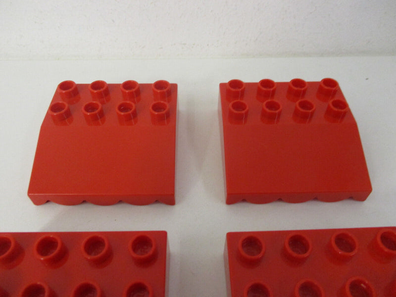 ( D10/22 ) LEGO Duplo 4x Dach Stein 33° 4x4 rot Markise